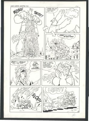 Warren Kremer | Kremer Stumbo the Giant Page - Stumbo Wrings Out a Cloud, Drenching a Cop Issue Harvey Hits # 69 Page 4 | Koch Comic Art