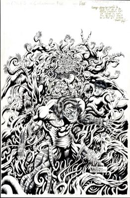 Kyle Hotz | All New Exiles #6 Cover (Hellblade & Moloch Battle Several Tentacle Monsters!) 1995 | Romitaman