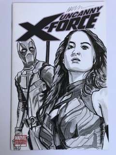Uncanny X-Force #1 - Blank Sketch Variant with Original Artwork by Nick Gribbon - Featuring Deadpool - (2010) | Catawiki