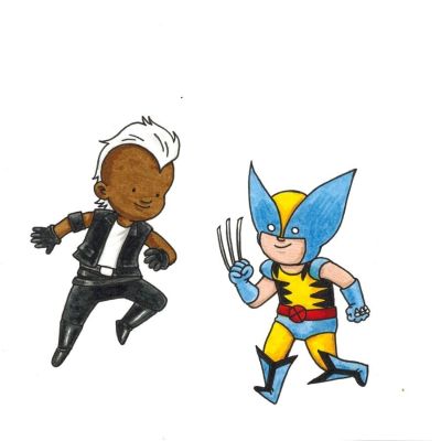 Jeffrey Brown | The Uncanny X-Men: Days of Future Fun Issue Promotional Buttons Page Storm And Wolverine | Scott Eder