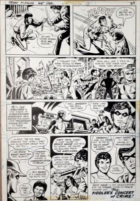 Irv Novick | Novick, Irv - Teen Titans #45 Last Pg, Full Team 1976 | Cool Lines Art