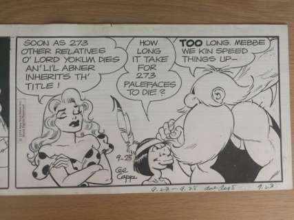 Al Capp - LI’L Abner  - Original Comic Strip Art - Inked page - (1974) | Catawiki