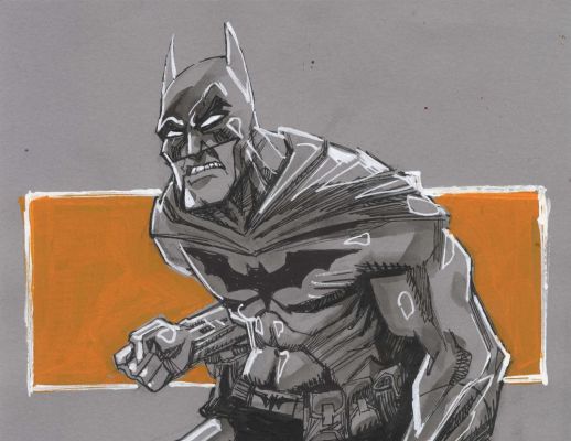 John McCrea | Bat Man Drawing _ a4, full figure | John McCrea