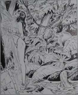Crivello, Giovanni - Original unpublished illustration "Sexy Jungle Pin up" (2007) | Catawiki