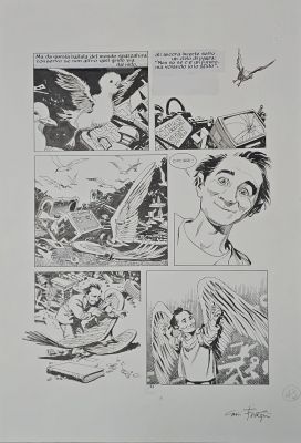 Tavola originale Giovanni Freghieri per Dylan Dog n. 109 “il Volo dello Struzzo” pag. 43 | Venere Comic Art