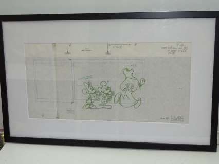 WALT DISNEY: MICKEY AND MINNIE MOUSE - Animation Production Art - Black and white - Framed and | Excalibur Auctions