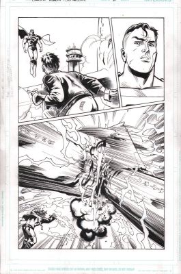 Jose Marzan, Karl Moline | Convergence Superboy #2 P.5 - Superboy & Superman Face To Face - 2015 | Anthony’s Comic Book Art