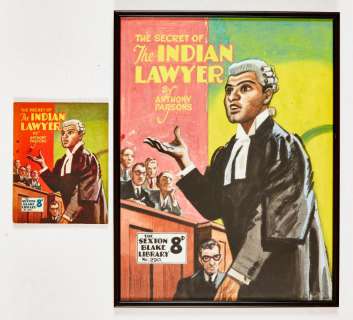 Sexton Blake/The Secret of the Indian Lawyer original cover artwork (1953) by Eric Parker for Sexton | Comic Book Auctions ltd