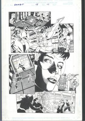 Yanick Paquette Sean Parsons | Excellent Paquette Action Art For Gambit Issue Gambit # 15 Page 11 | Koch Comic Art