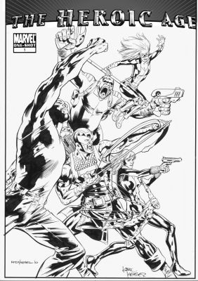 Byran Hitch | Hitch, Bryan - Enter the Heroic Age #1 Cover, Marvel Heroes @ New Jersey Art Show | Cool Lines Art