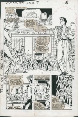Jackson (Butch) Guice | Guice, Butch - X-Factor #7 Pg 5 At Hq - Big Panel - First Appearance / Intro Trish Trilby - Beast’s Girlfriend | Cool Lines Art