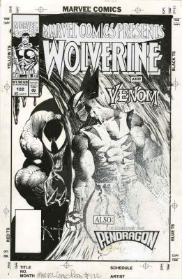 Sam Kieth | Kieth, Sam - Marvel Comics Presents #122 Cover, Incredible Image of Wolverine Ambushes Venom! 1993 | Cool Lines Art