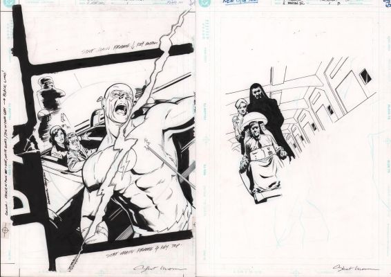 Jose Marzan, Stuart Immonen - Flashpoint #1 Cover Art 2Pc - Signed - 1999