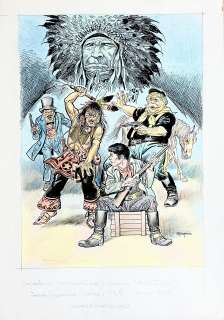 SERGIO TARQUINIO - Original cover for Il giudice Bean. Cm. 35x49,5. Signed. Mint. Code 1713.