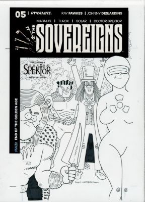 Fred Hembeck | Hembeck, Fred - the Sovereigns #5 Cover, Gold Key Hero Team Dr Spektor Magnus Dr Solar Samson 2017 | Cool Lines Art