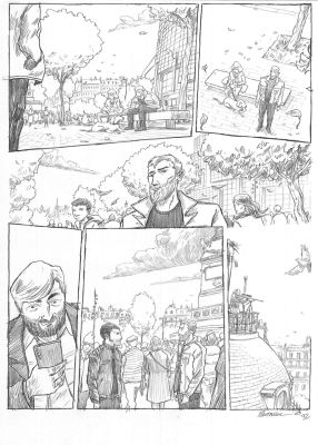 Pontarolo Frédéric | Planche Originale 92 de Impact au crayon sur papier | Galerie Napoléon