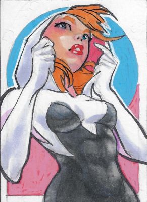 Aniekan Udofia | Sketch Card - Gwen Stacy Marvel Spider-Man Ghost Spider | TDArt
