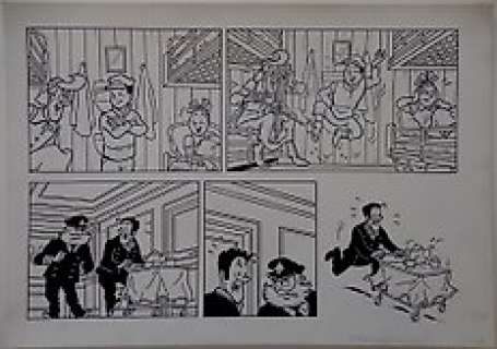 Morjaeu, Luc - Originele halve pagina (stroken 27 t/m 28 - plaat 7 B) - Suske en Wiske - Sterrenrood - (2014) 