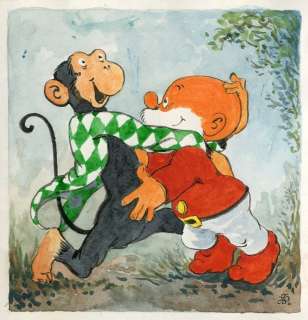 Dulieu, Jean (Oort, Jan van) - Original watercolour - Paulus met Pam het aapje - (1963) | Catawiki