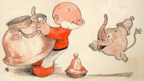 Dulieu, Jean (Oort, Jan van) - Original watercolour - Paulus en de fluitketels - [1950s] | Catawiki