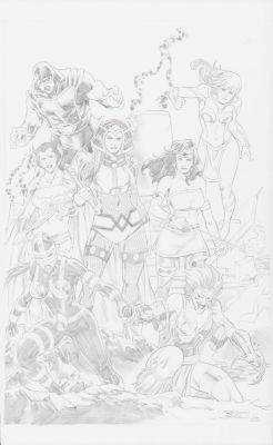 Ricardo Silva | Big Barda & the Female Furries Pencil Art Commission - Signed 2021 | Anthony’s Comic Book Art