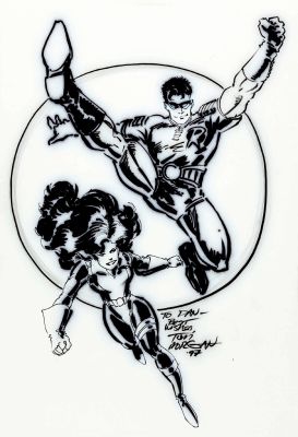 Tom Morgan | Robin And Kitty Pryde Pinup (1997) | Romitaman