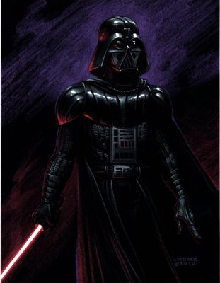 Joseph Michael Linsner | Darth Vader Mixed Media Pinup | Romitaman