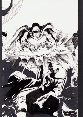Lou Manna | Two Piece Phantom Vs. Nazis Pencil + Ink Art Commission - Signed | Anthony’s Comic Book Art