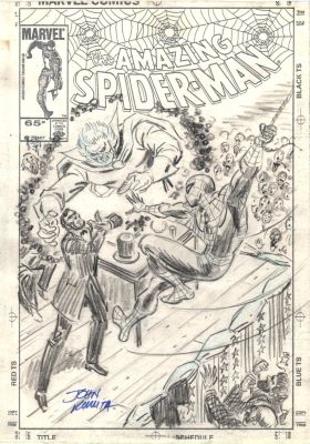 John Romita Sr. | Amazing Spider-Man 1980S Unpublished Cover Prelim (Spider-Man Saving Abraham Lincoln From the Collector!) 1980S | Romitaman