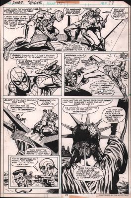 Jim Mooney, Ross Andru - Amazing Spider-Man #175 P.27 - Early Punisher Crossover & Lady Liberty - 1977