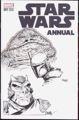 David Finch, Enid Balam | Marvel Comics Star Wars Annual #1 - Oa Sketch Cover - Signed | Anthony’s Comic Book Art