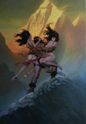 Den Beauvais, Frank Frazetta | Beauvais - Barbarian Captives Frazetta Homage | ComicArtFans Classifieds