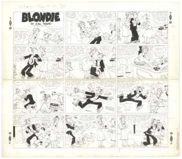 155: Chic Young Blondie Sunday 11/4/51 comic art | Russ Cochran