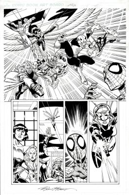 Ron Frenz | Spider-Island #4 P 5 Semi-Splash (Great Page with 10 Heroes!!!) 2015 | Romitaman