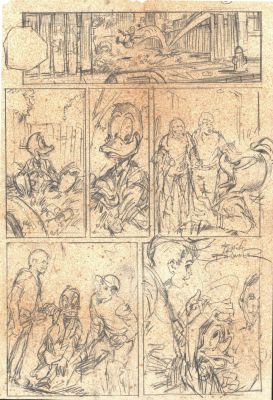 Frank Brunner | Giant Size Man-Thing #4 P 2 (Historic 2Nd Ever Full Size Prelim Page Where Howard Comes To Earth, Drawn By Frank Brunner!) 1975 | Romitaman