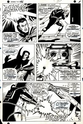 Dan Adkins, George Tuska | Strange Tales #166 P 7 (Spectacular Battle with Dr Strange Battling Voltorg!) 1967 | Romitaman