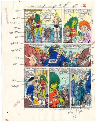 Nel Yomtov Kerry Gammill Joe Rubinstein | Marvel Fanfare She-Hulk Color Guide Issue 48 Page 2 | Catskill Comics