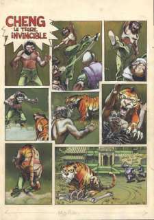 Goossens | "Cheng le tigre invincible" Planche. Encre et couleur directe, | Art Richelieu