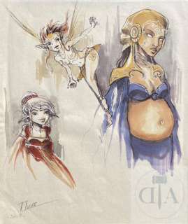 De Cock Elvire/Dessin original illustrant une étude pour 3… | Dagoty