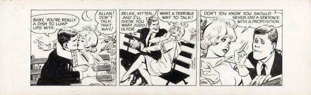 Bob Oksner | Oksner, Bob - Soozi Daily, 4/7 1967 - Soozi Kisses And Teaches Grammar | Cool Lines Art
