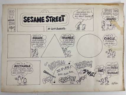 Sesame Street Hand Drawn Original Animation Storyboard Signed by Cliff Roberts | misc / divers