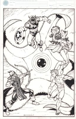 Ben Dunn | Avengers Vs Starro Splash Commission - Signed - 2010 | Anthony’s Comic Book Art