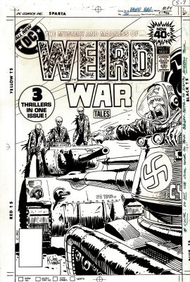 Joe Kubert | Weird War Tales #75 Cover (3 Skeleton U.S. Soldiers Come Out of Tank To Battle Nazis!) 1979 | Romitaman