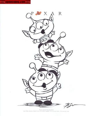 Benjamin Su | Pizza Planet Aliens on Pixar Paper | Kwan Chang