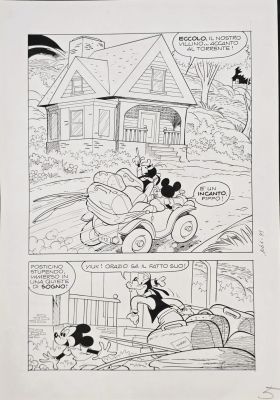 Tavola originale Romano Scarpa Topolino n. 1061 Topolino e il villino di sogno pag.5 | Venere Comic Art