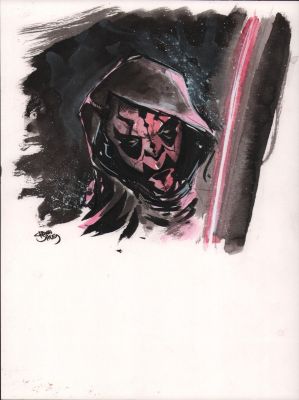 Shawn Daley | Darth Maul Ink & Watercolor Commission - Signed | Anthony’s Comic Book Art