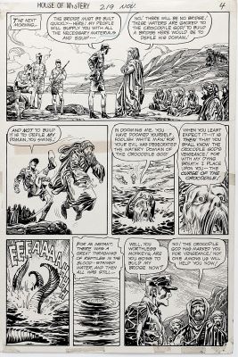 Alfredo Alcala | Alcala, Alfredo - House of Mystery #219 Pg 3 - Nazi Gets Curse of the Crocodile 1973 | Cool Lines Art