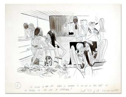 Kiraz (Edmond Kirazian) | KIRAZ LES PARISIENNES VOUS MENENT EN BATEAU. Illustration publiée&hell | Coutau Bégarie