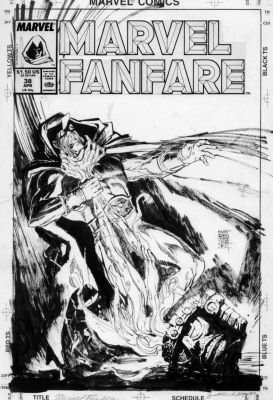Bill Sienkiewicz | Sienkiewicz, Bill - Marvel Fanfare #38 Cover, Moon Knight Special 1988 | Cool Lines Art