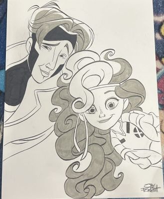 Rapunzel as Rogue and Flynn as Gambit by Jay Fosgitt | Raremarq (Buy It Now)